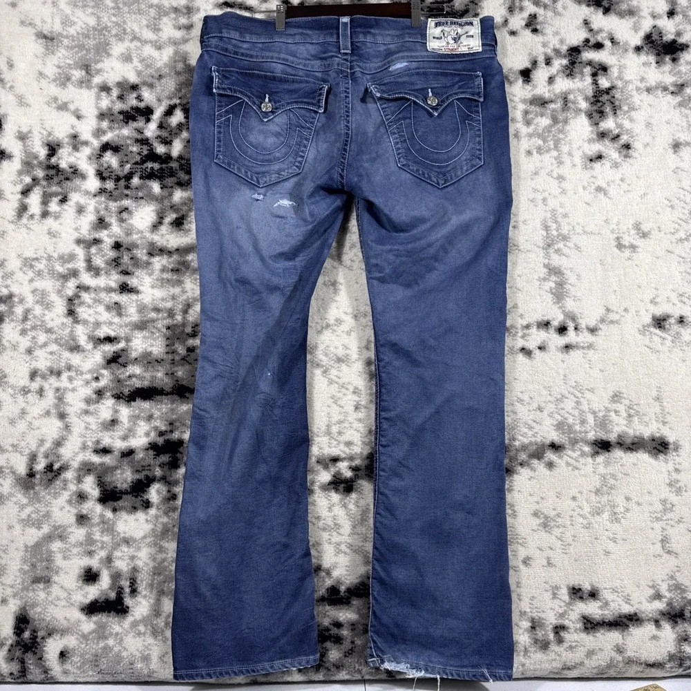 True Religion Jeans‎ Mens 42x32 Distressed Ripped Destroyed Stretch Skate Punk